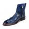 Emilio Franco "Lucio" Navy Genuine Italian Croco/Tejus/Snake Print Leather Ankle Boots.